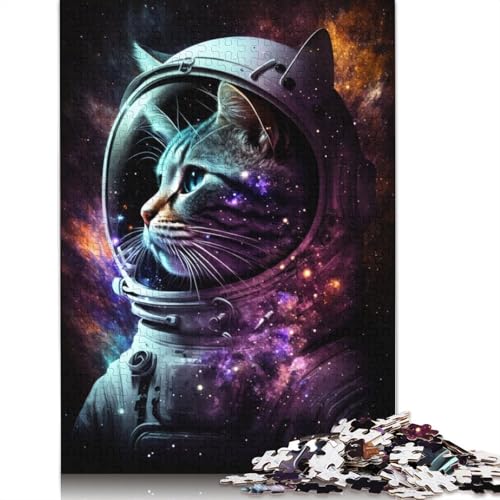 Astronauten-Kunst-Katzen-Puzzle, Lernspiele, Familienaktivitäten, Premium-Karton-Puzzle für Frauen und Männer, 1000 Teile (75 x 50 cm) von LMYmoney