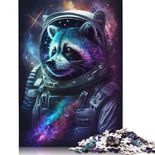 Astronauten-Waschbär-Puzzle, herausfordernd und knifflig, 100% recycelter Karton, Puzzle für Erwachsene und Kinder, 1000 Teile (75 x 50 cm) von LMYmoney