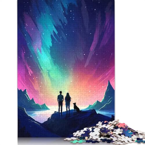Aurora-Galaxie-Nacht-Paar-Puzzle, rechteckig, Papp-Puzzle, Geschenk für Kinder ab 12 Jahren, 520 Teile (52 x 38 cm) von LMYmoney