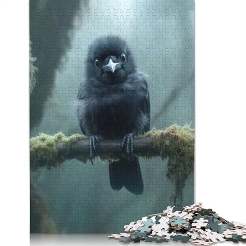 Baby Crow in Fog Puzzle, kreative Spiele, 100 Prozent recycelter Karton, Puzzle für Erwachsene, 1000 Teile (26 x 38 cm) von LMYmoney