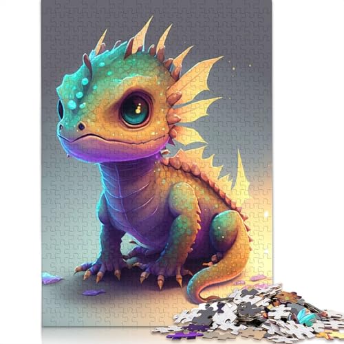Baby-Drache-Tierpuzzle für Erwachsene, Premium-Puzzle aus 100% recyceltem Brett, Problemlösungspuzzles für Erwachsene und Kinder, 1000 Teile (75 x 50 cm) von LMYmoney