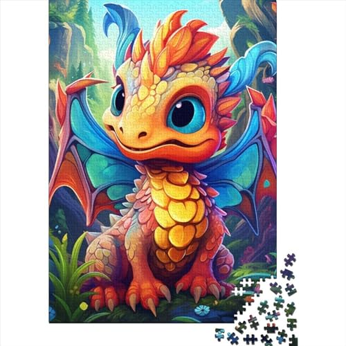 Baby Dragon Puzzle 1000 Teile Schwer Puzzle Spielzeug Lernspiel Impossible Herausforderungsspielzeug Für Erwachsene Kinder 1000pcs (75x50cm) von LMYmoney