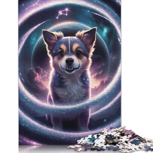 Baby-Hund-Weltraum-Puzzle für Erwachsene, kreative Spiele, Puzzle-Geschenk für Jungen oder Mädchen, 1500 Teile (85 x 57 cm) von LMYmoney