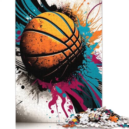 Basketball-Sport-Puzzle, 1000 Teile, Holzpuzzle für Erwachsene, Puzzle, Lernspiel, Herausforderungsspielzeug, 1000 Teile (75 x 50 cm) von LMYmoney