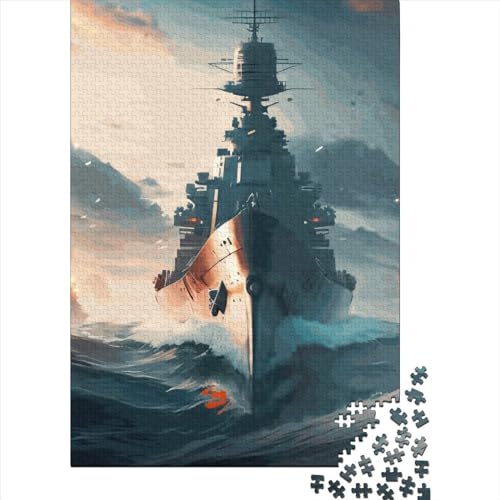 Battleship Puzzles 1000 Teile Schwer Puzzle Spielzeug Lernspiel Impossible Herausforderungsspielzeug Für Erwachsene Kinder 1000pcs (38x26cm) von LMYmoney