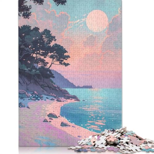 Beach Japan Painting Puzzle 1000-teilige Schwer Puzzle Spielzeug Lernspiel Impossible Herausforderung Spielzeug Für Erwachsene Kinder 1000pcs (75x50cm) von LMYmoney