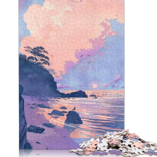 Beach Sunset Puzzles 1000 Teile Schwer Puzzle Spielzeug Lernspiel Impossible Herausforderung Spielzeug Für Erwachsene Und Kinder in Bewährter 1000pcs (38x26cm) von LMYmoney