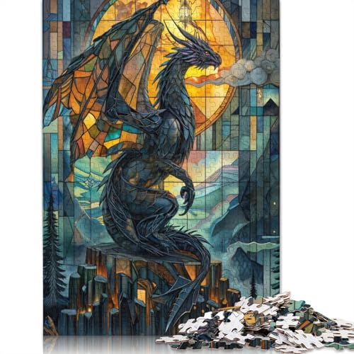 Beleuchtetes Drachenmajestät-Puzzle, rechteckig, aus Pappe, Geschenk für Kinder ab 12 Jahren, 1500 Teile (85 x 57 cm) von LMYmoney