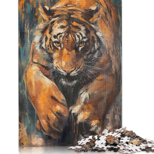 Bengal Tiger Mysterious Puzzle 1000 Teile Schwer Puzzle Spielzeug Lernspiel Impossible Herausforderungsspielzeug Für Erwachsene Und Kinder in Bewährter 1000pcs (38x26cm) von LMYmoney