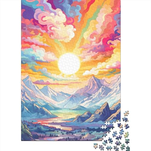 Berg mit bunten Sternen, Puzzle für Erwachsene, 1000 Teile, Puzzle für Teenager ab 12 Jahren, 1000 Teile (38 x 26 cm) von LMYmoney