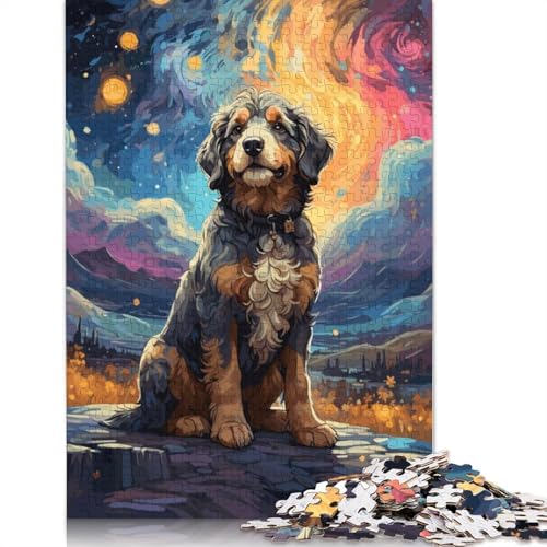 Bernedoodle Nachthimmel-Puzzle, 100% recycelter Karton, 100% recycelter Karton, Puzzle für Jungen oder Mädchen, 1000 Teile (26 x 38 cm) von LMYmoney