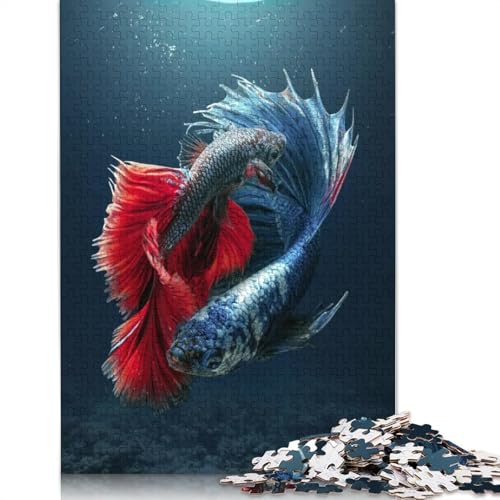 Betta Meets Jellyfish Puzzle 1000 Teile Schwer Puzzle Spielzeug Lernspiel Impossible Herausforderungsspielzeug Für Erwachsene Und Kinder Ab 12 Jahren 1000pcs (38x26cm) von LMYmoney