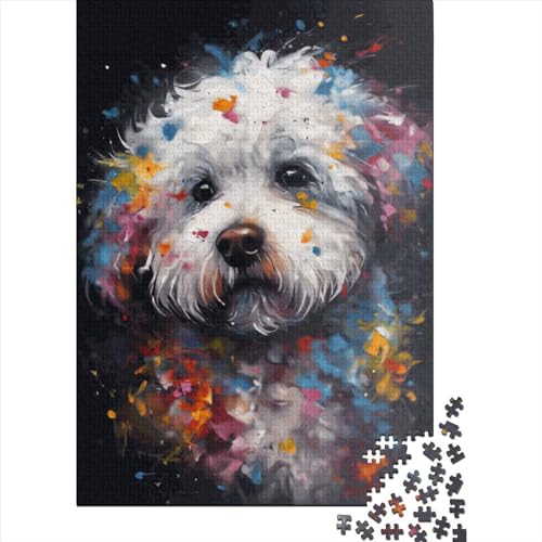 Bichon Frise Puzzles 1000 Teile Schwer Puzzle Spielzeug Lernspiel Impossible Herausforderung Spielzeug Für Erwachsene Kinder 1000pcs (75x50cm) von LMYmoney
