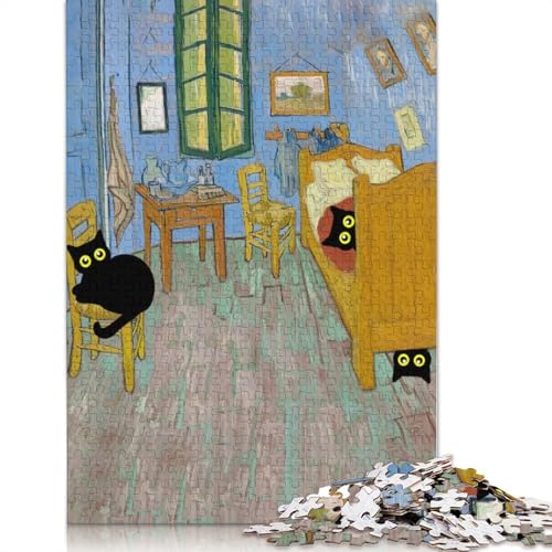 Black CAT Monet Schlafzimmer-Puzzle für Erwachsene, Lernspiel, Puzzle-Geschenke für Kinder ab 12 Jahren, 1000 Teile (75 x 50 cm) von LMYmoney