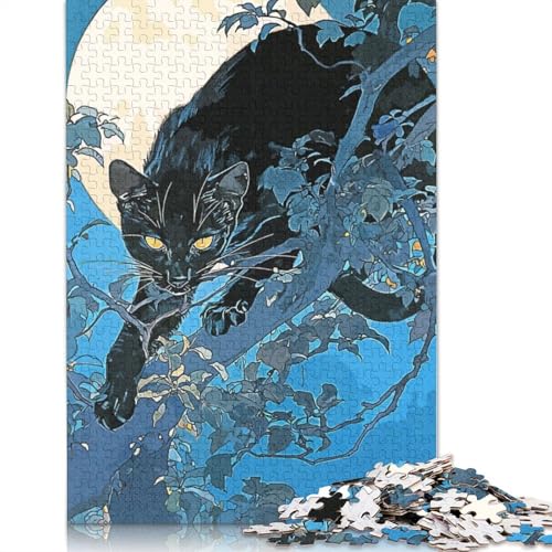 Black Cat Puzzle 1000 Teile Schwer Puzzle Spielzeug Lernspiel Impossible Herausforderungsspielzeug Für Erwachsene Kinder 1000pcs (38x26cm) von LMYmoney