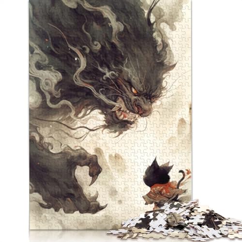 Black Cat Vs. Demon Puzzles 1000 Teile Schwer Puzzle Spielzeug Lernspiel Impossible Herausforderung Spielzeug Für Erwachsene Kinder 1000pcs (75x50cm) von LMYmoney