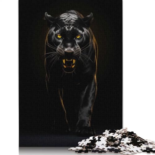 Black Panther Gold Dark Puzzle, 100% recycelter Karton, Premium-Karton, Puzzle für Erwachsene und Kinder, 1000 Teile (75 x 50 cm) von LMYmoney