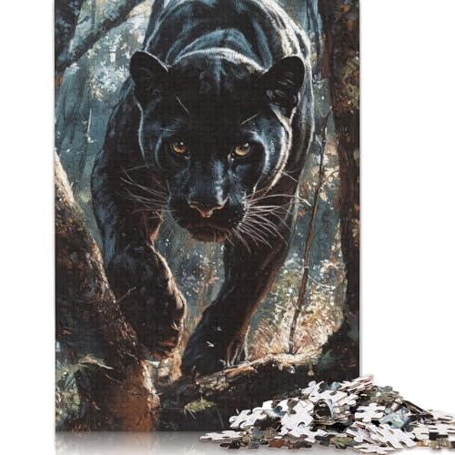 Black Panther in Forest Puzzles 1000-teilige Schwer Puzzle Spielzeug Lernspiel Impossible Herausforderungsspielzeug Für Erwachsene Kinder 1000pcs (75x50cm) von LMYmoney