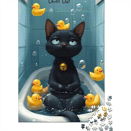 Black_cat Puzzle für Erwachsene, Lernspiel, Cooles Puzzle für Erwachsene und Kinder, 1000 Teile (75 x 50 cm) von LMYmoney