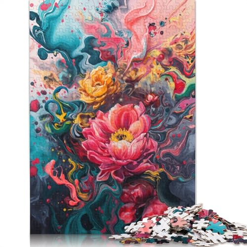 Blumen-Graffiti-Puzzles für Erwachsene, 1000-teiliges Puzzle für Teenager ab 12 Jahren, 1000 Teile (75 x 50 cm) von LMYmoney