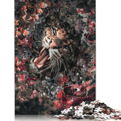 Blumen-Nebelparder-Puzzle, Familienspaß, 100% recycelte Pappe, Puzzle für Kinder und Erwachsene ab 12 Jahren, 1000 Teile (75 x 50 cm) von LMYmoney
