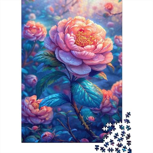 Blumen- und Schmetterlingspuzzle, Dekompressionsspielzeug, rechteckiges Papierpuzzle für Kinder und Erwachsene ab 12 Jahren, 1000 Teile (38 x 26 cm) von LMYmoney