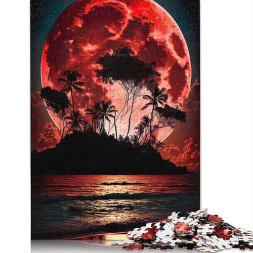 Blutmond-Tropeninsel-Puzzles für Erwachsene, Familienspaß, Problemlösungspuzzles für Frauen und Männer, 1000 Teile (75 x 50 cm) von LMYmoney