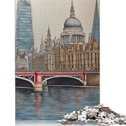 Bridge Red Puzzle 1000-teilige Schwer Puzzle Spielzeug Lernspiel Impossible Herausforderungsspielzeug Für Erwachsene Kinder 1000pcs (38x26cm) von LMYmoney