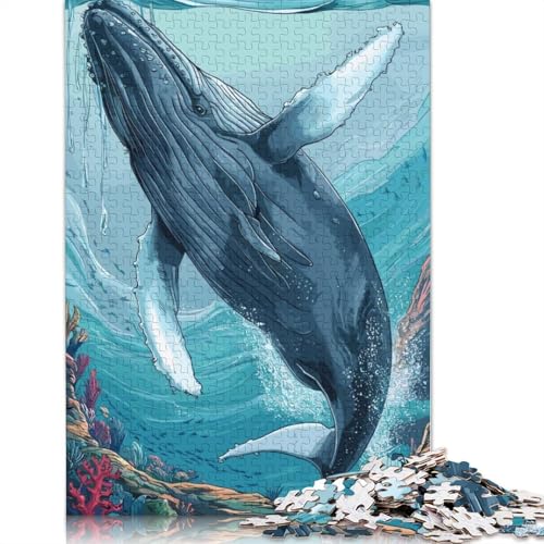 Buckelwale-Tierpuzzle, 100% recyceltes Kartonpapier, rechteckiges Puzzle für Erwachsene und Kinder, 1000 Teile (75 x 50 cm) von LMYmoney