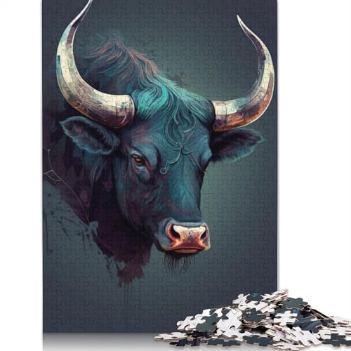 Buffalo Aquarell-Puzzle, DIY-Spiel, rechteckiges Papierpuzzle für Jungen oder Mädchen, Geburtstagsgeschenk, 1000 Teile (75 x 50 cm) von LMYmoney