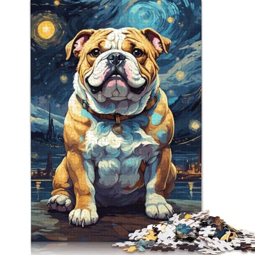 Bulldoggen-Tiere, Nachthimmel-Puzzle, Spielzeug, Lernspiel, Premium-Karton-Puzzle für Erwachsene und Kinder, 1000 Teile (75 x 50 cm) von LMYmoney