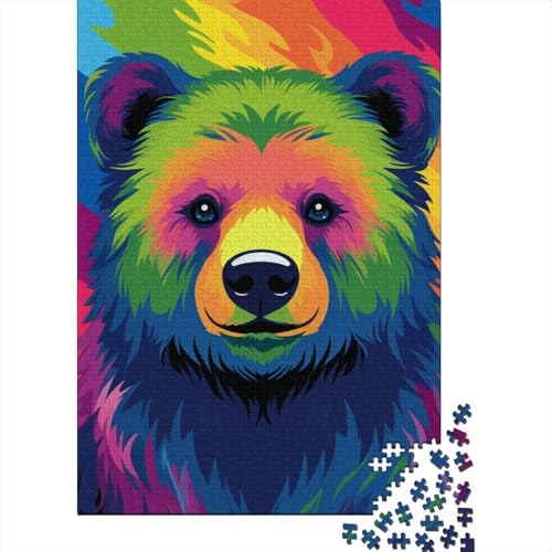 Bunte Braunbären-Puzzles für Erwachsene, 1000-teiliges Puzzle für Teenager ab 12 Jahren, 1000 Teile (38 x 26 cm) von LMYmoney