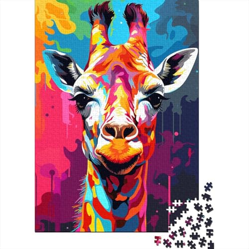 Bunte Giraffe, 1000-teiliges Puzzle für Erwachsene und Teenager, Teenager, Mann, Frau, Geschenk, 1000 Teile (38 x 26 cm) von LMYmoney