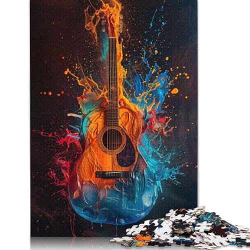 Bunte Gitarre, 1000 Teile, Holzpuzzle für Erwachsene, Puzzle, Lernspiel, Herausforderungsspielzeug, 1000 Stück (75 x 50 cm) von LMYmoney