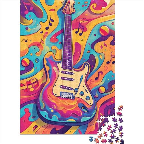 Bunte Gitarren-Puzzles für Erwachsene, 1000-teiliges Puzzle für Teenager ab 12 Jahren, 1000 Teile (38 x 26 cm) von LMYmoney