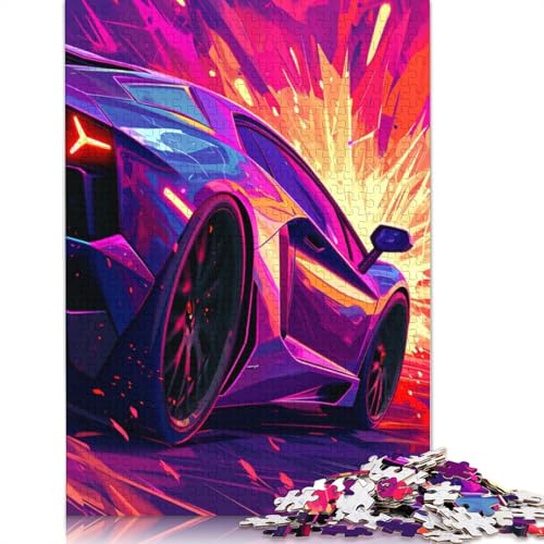 Bunte Klassische Sportwagen-Puzzles für Erwachsene, 1000-teiliges Puzzle für Teenager ab 12 Jahren, 1000 Teile (75 x 50 cm) von LMYmoney