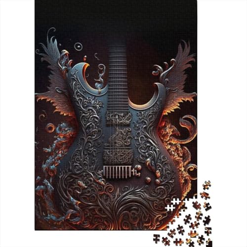 Bunte Kunstgitarren-Puzzles für Erwachsene, 1000 Teile, Puzzles für Erwachsene und Teenager ab 12 Jahren, 1000 Teile (38 x 26 cm) von LMYmoney