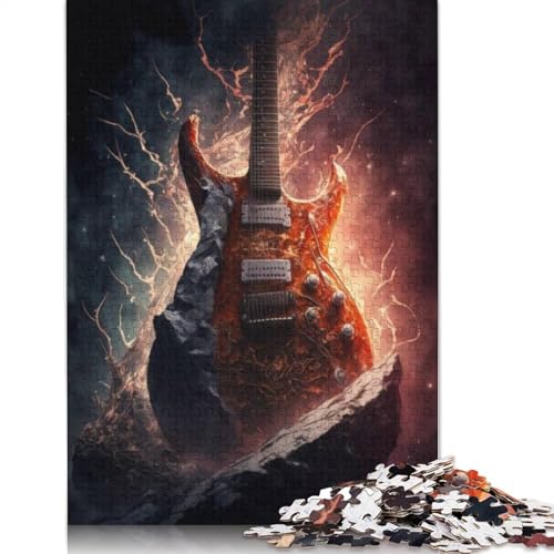 Bunte Kunstgitarren-Puzzles für Erwachsene, 1000 Teile, Puzzles für Erwachsene und Teenager ab 12 Jahren, 1000 Teile (75 x 50 cm) von LMYmoney