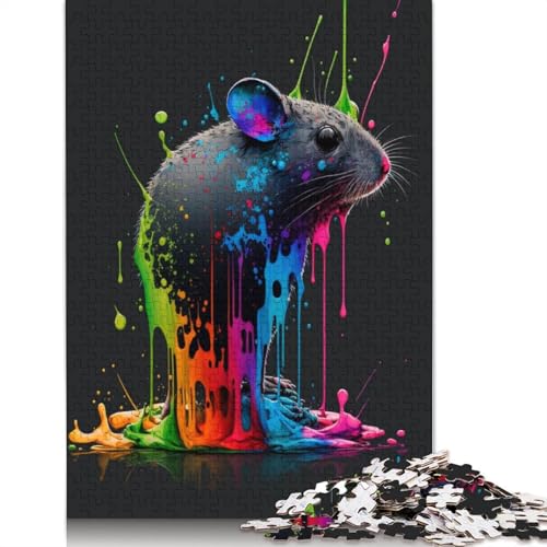 Bunte Maus-Puzzles, 1000 Teile, Holzpuzzles für Erwachsene und Teenager, Familienspiel, 1000 Stück (75 x 50 cm) von LMYmoney