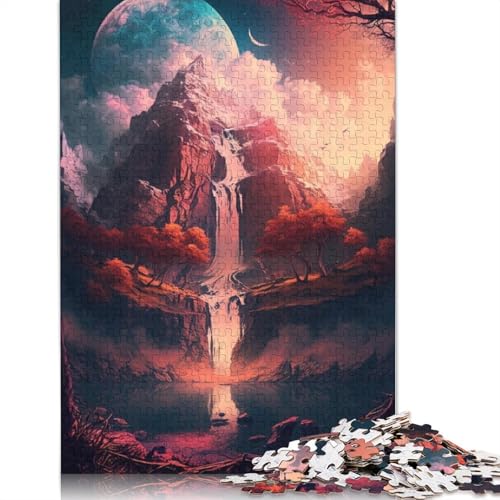 Bunte Wasserfälle, Puzzle, Lernspiele, Familienaktivitäten, Premium-Puzzle aus Karton für Frauen und Männer, 1000 Teile (75 x 50 cm) von LMYmoney