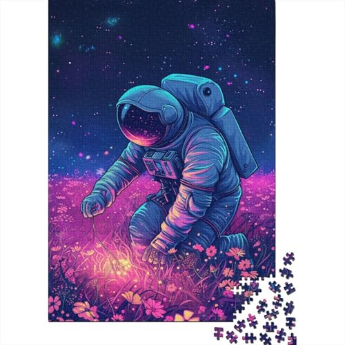 Buntes Astronauten-Puzzle, Denksportaufgabe, 100% recycelter Karton, Puzzle für Damen und Herren, 1000 Teile (38 x 26 cm) von LMYmoney