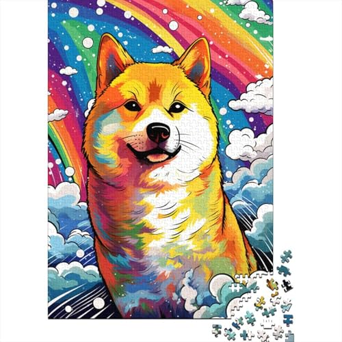 Buntes Corgi-Puzzle, 100% recycelter Karton, 100% recycelter Karton, Puzzle für Jungen oder Mädchen, 1000 Teile (38 x 26 cm) von LMYmoney