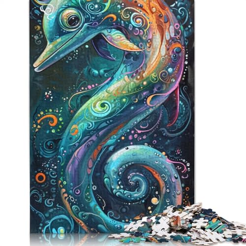 Buntes Delfin-Puzzle, 100% Recyclingkarton, 100% Recyclingkarton, Puzzle für Jungen oder Mädchen, 1000 Teile (75 x 50 cm) von LMYmoney