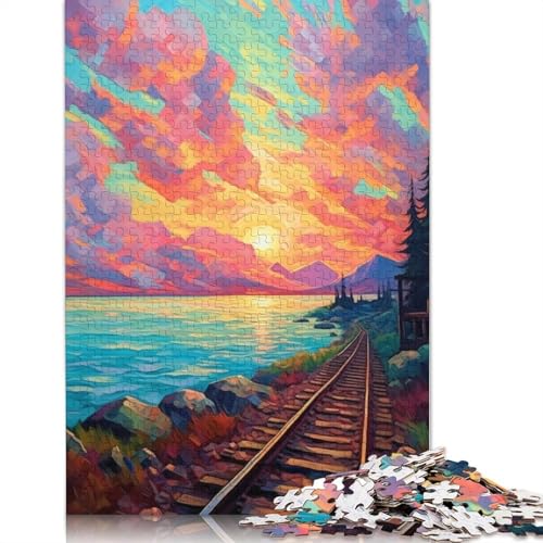 Buntes Eisenbahn-Puzzle, Denksportaufgabe, Premium-Karton-Puzzle für Kinder und Erwachsene ab 12 Jahren, 1000 Teile (75 x 50 cm) von LMYmoney