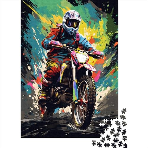 Buntes Kunst-Bergmotorrad-Puzzle, Familienspaß-Puzzle für Kinder und Erwachsene ab 12 Jahren, 1000 Teile (75 x 50 cm) von LMYmoney