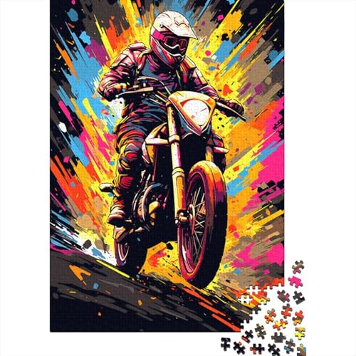 Buntes Kunst-Bergmotorrad-Puzzle, Familienspaß-Puzzle für Kinder und Erwachsene ab 12 Jahren, 1000 Teile (75 x 50 cm) von LMYmoney