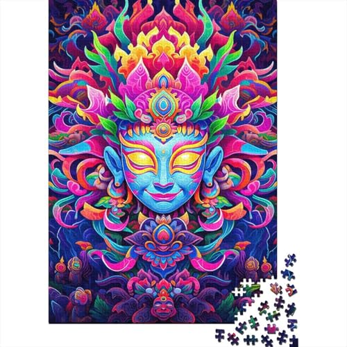 Buntes Kunst-Buddha-Puzzle, 100% recycelter Karton, 100% recycelter Karton, Puzzle für Jungen oder Mädchen, 1000 Teile (38 x 26 cm) von LMYmoney