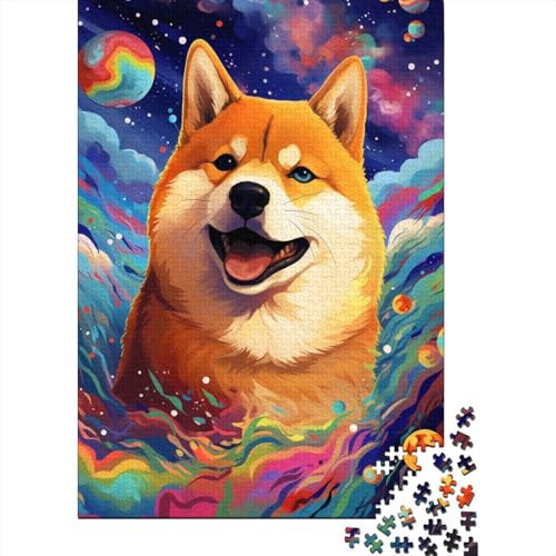 Buntes Kunst-Corgi-Puzzle, Lernspiele, Familienaktivitäten, Premium-Karton-Puzzle für Frauen und Männer, 1000 Teile (75 x 50 cm) von LMYmoney