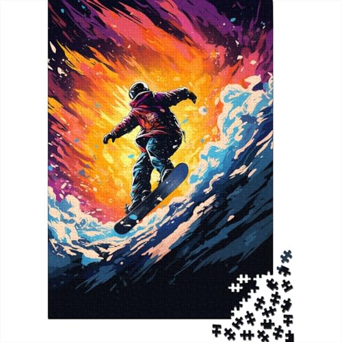 Buntes Kunst-Ski-Puzzle, 100% recycelter Karton, 100% recycelter Karton, Puzzle für Jungen oder Mädchen, 1000 Teile (38 x 26 cm) von LMYmoney
