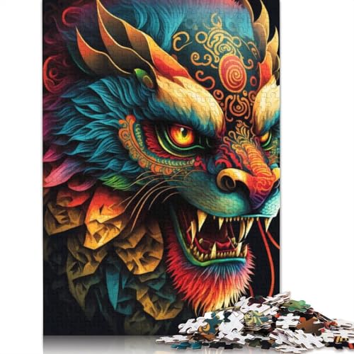 Buntes Kunstlöwen-Puzzle für Erwachsene, 1000 Teile, Puzzles für Erwachsene und Teenager ab 12 Jahren, 1000 Teile (75 x 50 cm) von LMYmoney